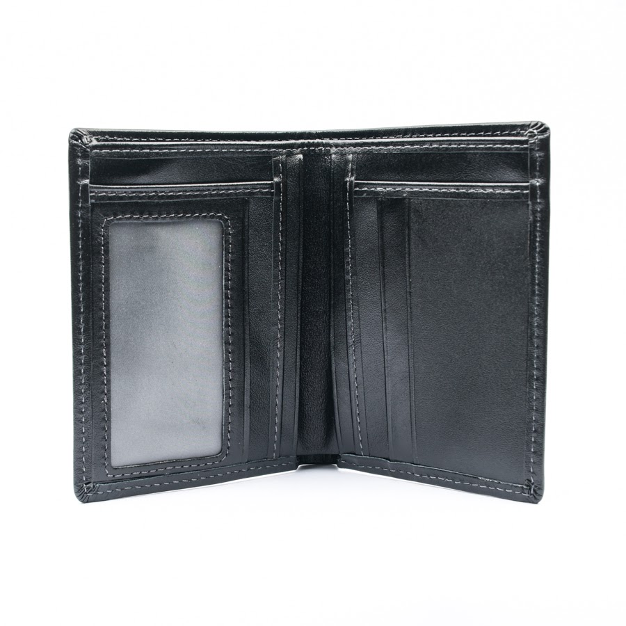 Ví da nam - VD025 - đứng - đen