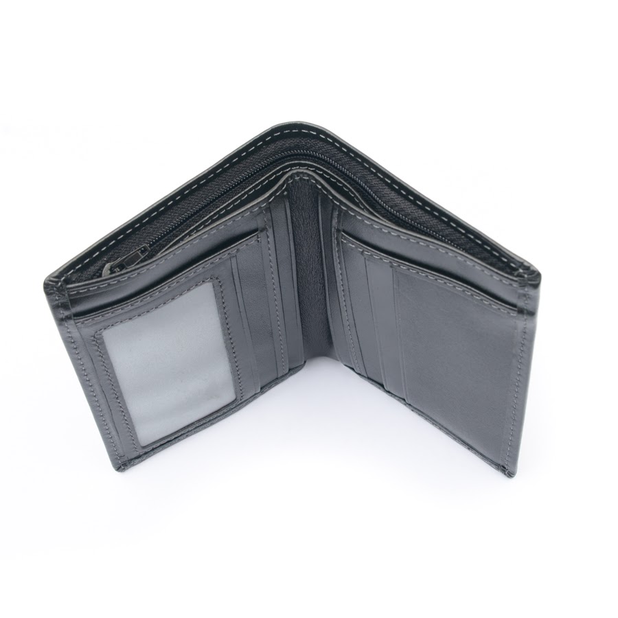 Ví da nam - VD025 - đứng - đen