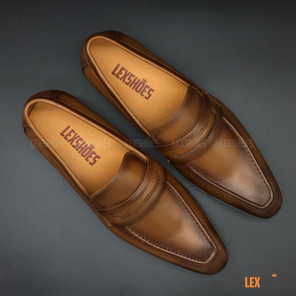 Giày da nam - LEX222 - Vàng đế cao su