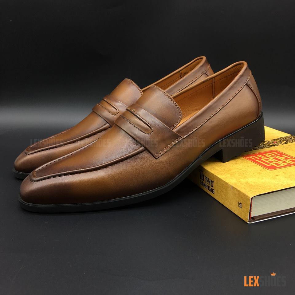 Giày da nam - LEX222 - Vàng đế cao su