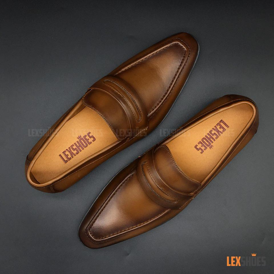 Giày da nam - LEX222 - Vàng đế cao su