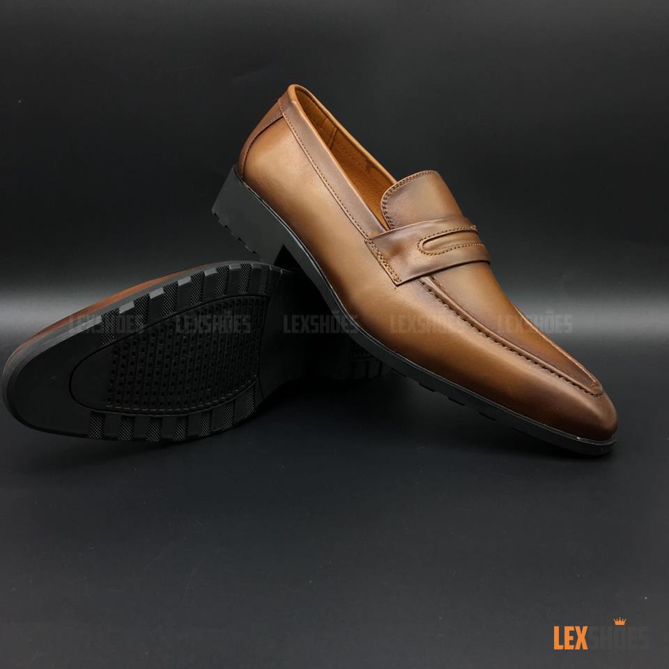 Giày da nam - LEX222 - Vàng đế cao su