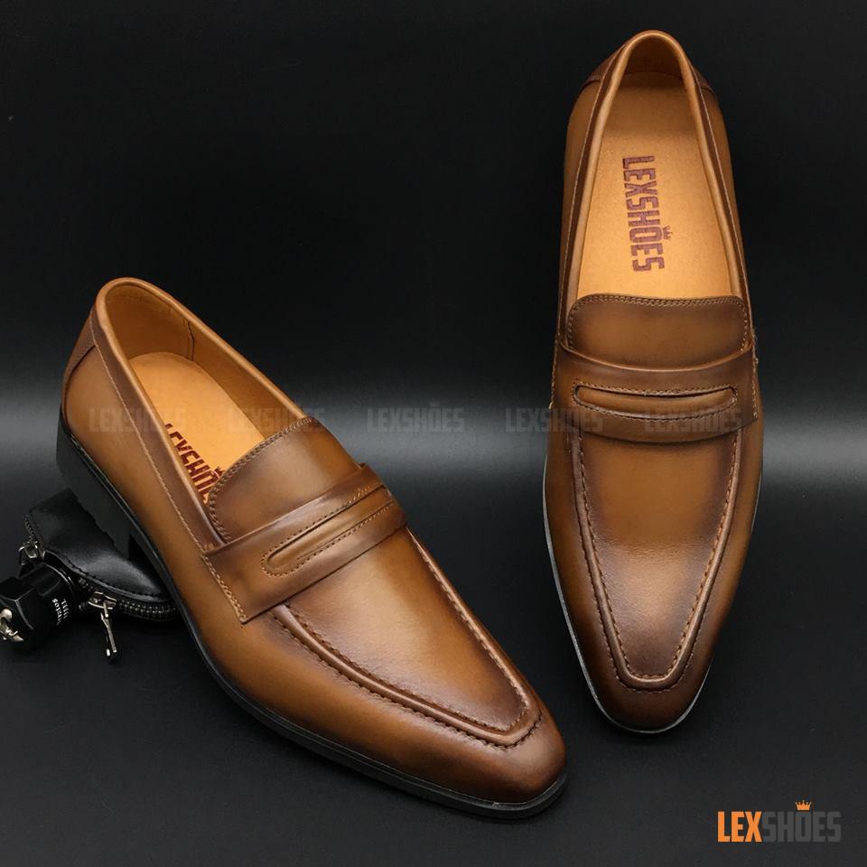 Giày da nam - LEX222 - Vàng đế cao su