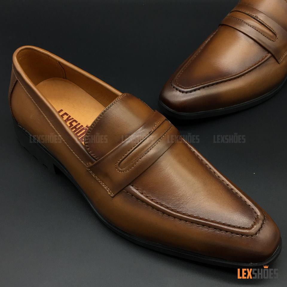 Giày da nam - LEX222 - Vàng đế cao su